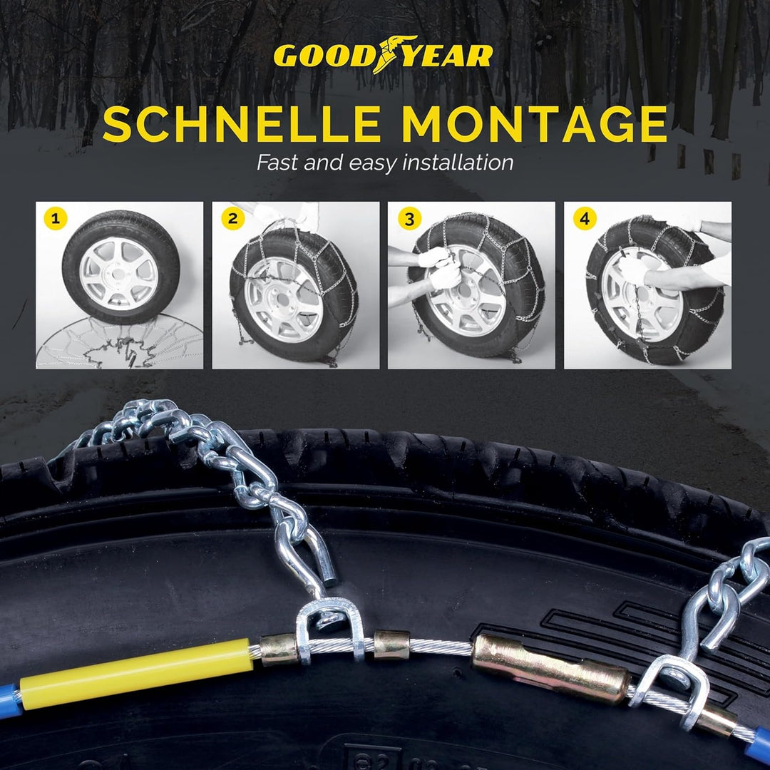 Goodyear 77954 Schneeketten 7 mm für auto, Grösse 090, Grösse 090