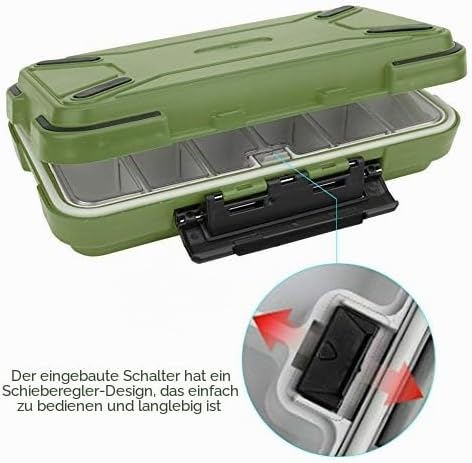 Wasserdichter Organizer für Angelgeräte mit Doppelseitigen Fächern für Köder, Haken und Zubehör. Dic