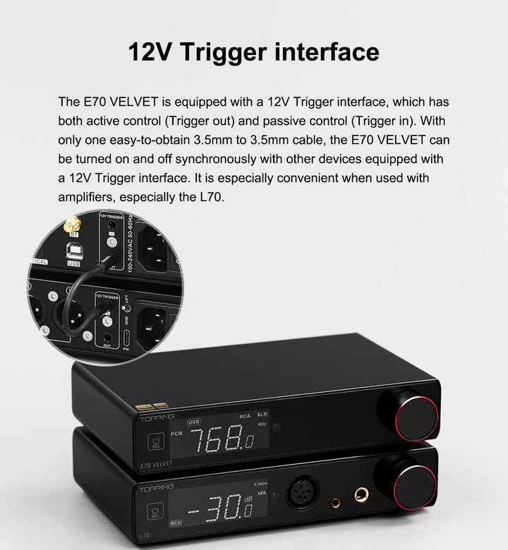 Topping E70-VELVET DAC AK4499EX XU316 RCA XLR Bluetooth 5.1 Unterstützung LDAC Übertragung Low-Noise
