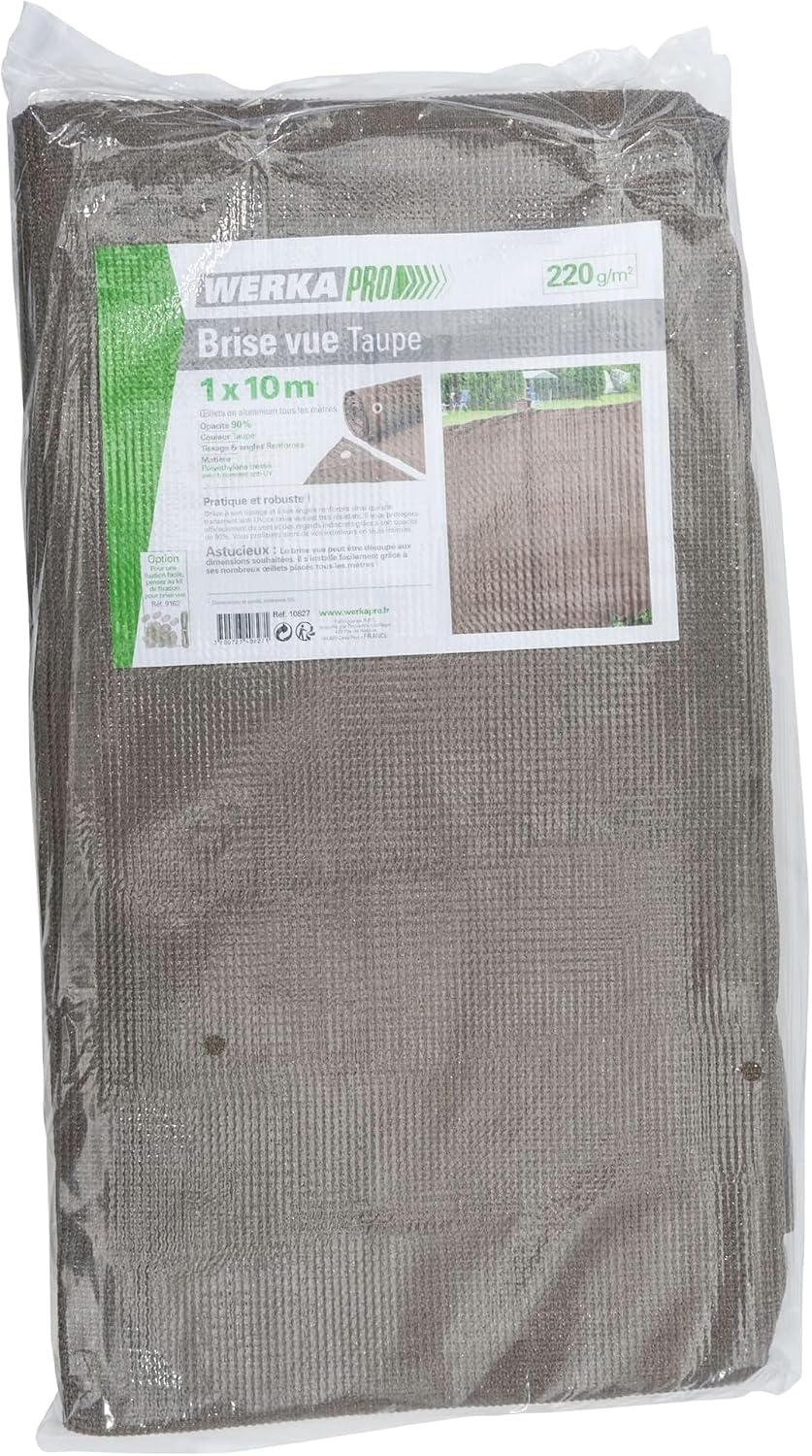 WerkaPro 10827 Sichtschutz, verstärkt, 220 g/m², Rolle 1 m x 10 m, PE 1 x 10 m, 1 x 10 m