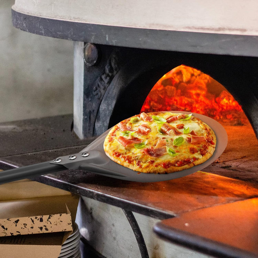 G.a HOMEFAVOR 12 Zoll Perforierter Pizzaschieber 9 Zoll Pizzaschaufel aus Hart Eloxiertes Aluminium,