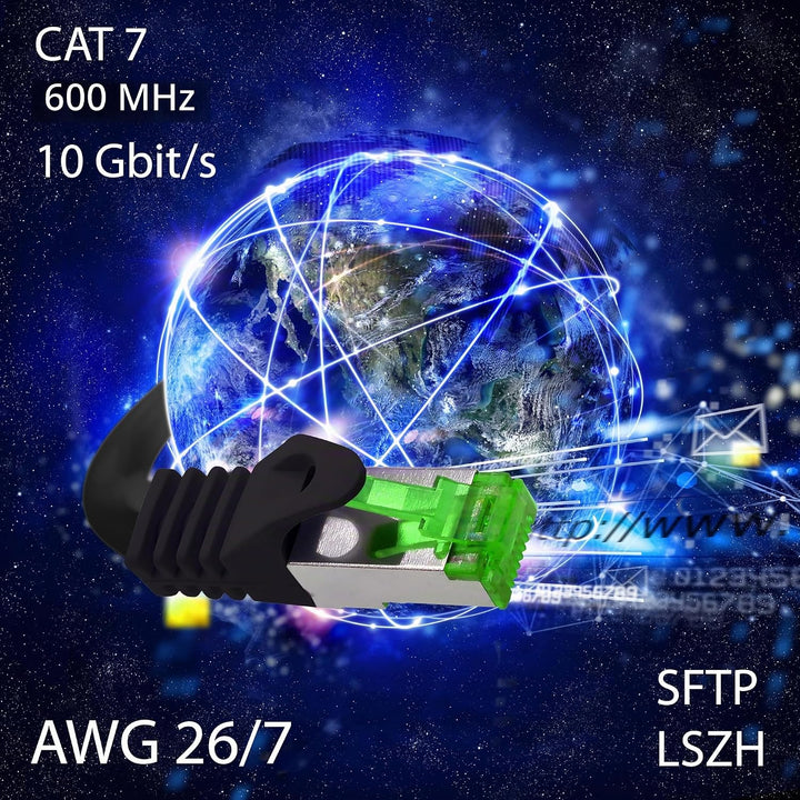 1aTTack.de 0.5 M Cat.7 Netzwerk-Kabel 10 Stück Cat7 Patch-Kabel Lan-Kabel Ethernet RJ45 10 Gbit/s (A