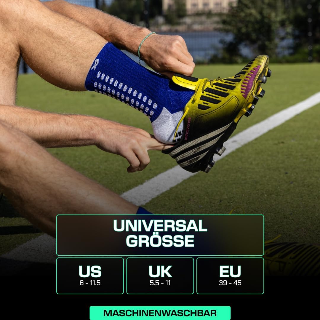 LUX Sports DualGrip Fussballsocken - Sportsocken mit Gumminoppen - Grip & Zehenverstärkung - Grip So