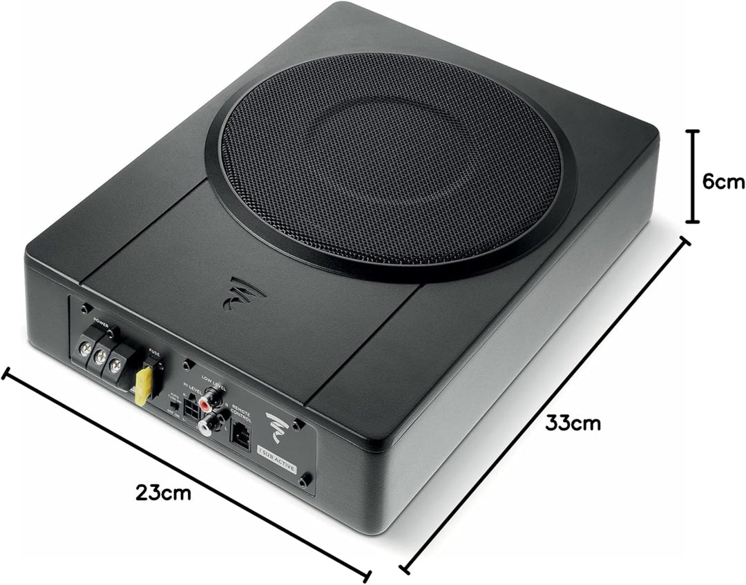 Focal ISUB-Active Aktiv Untersitz Subwoofer 8" 20cm flach für Fahrersitz Beifahrersitz