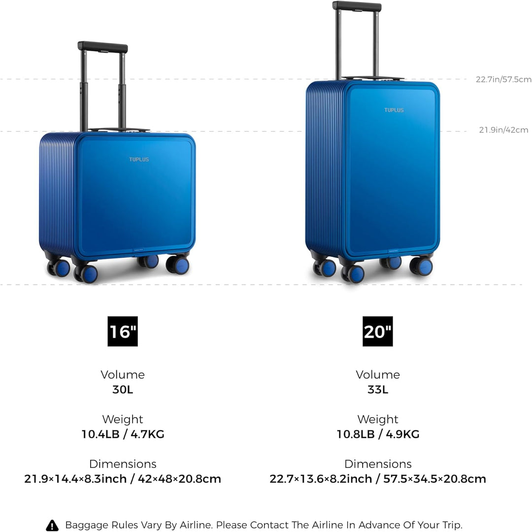 TUPLUS Koffer Aluminium Trolley Rollkoffer mit 4 Rollen Reisekoffer Handgepäck Hartschalenkoffer mit