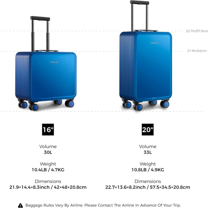 TUPLUS Koffer Aluminium Trolley Rollkoffer mit 4 Rollen Reisekoffer Handgepäck Hartschalenkoffer mit