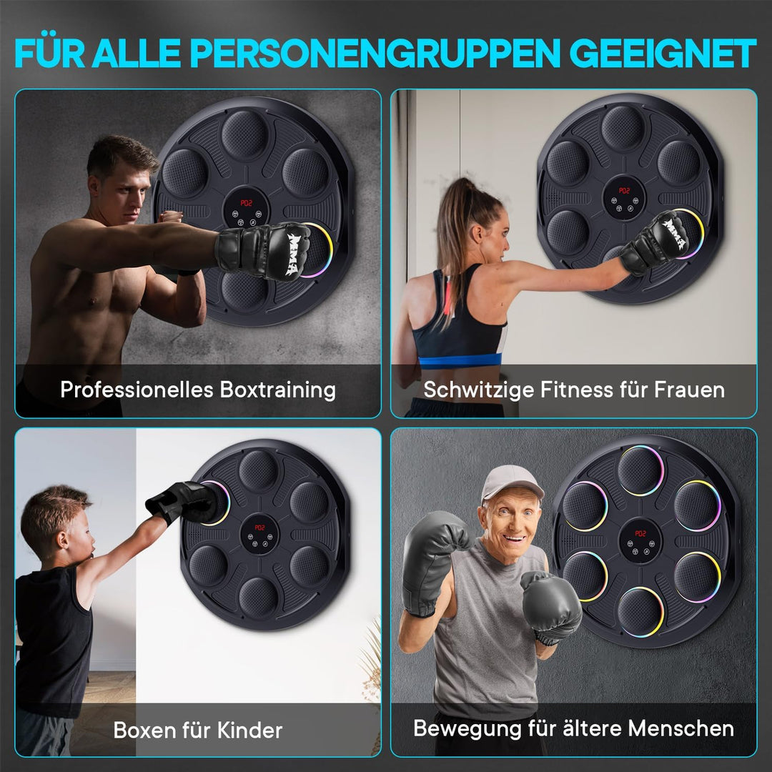 Unichefry Music Boxing Machine, Boxmaschine mit Musik & LED-Beleuchtung, 12 Geschwindigkeitsmodi und