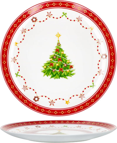MamboCat Weihnachtstraum 6er Set Gebäckteller Ø26,8cm I grosse Porzellan-Speiseteller für 6 Personen