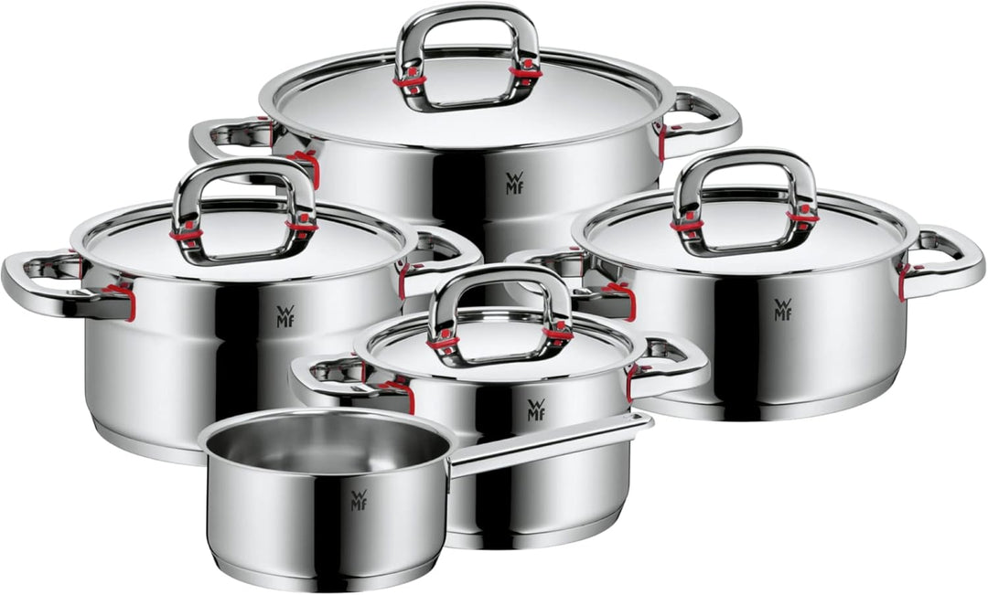 WMF Premium One Topfset Induktion 5-teilig, Kochtopf Set mit Metalldeckel, Cromargan Edelstahl polie