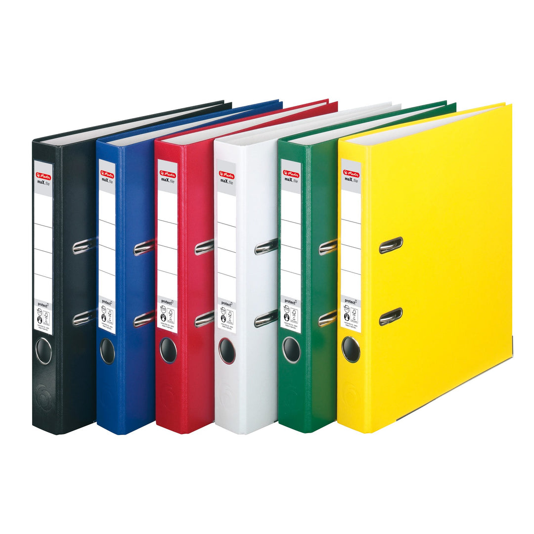 Herlitz Ordner maX.file protect A4 (5cm mit Einsteckrückenschild) (Sortiert | 6er Pack) 5cm | 6er Pa