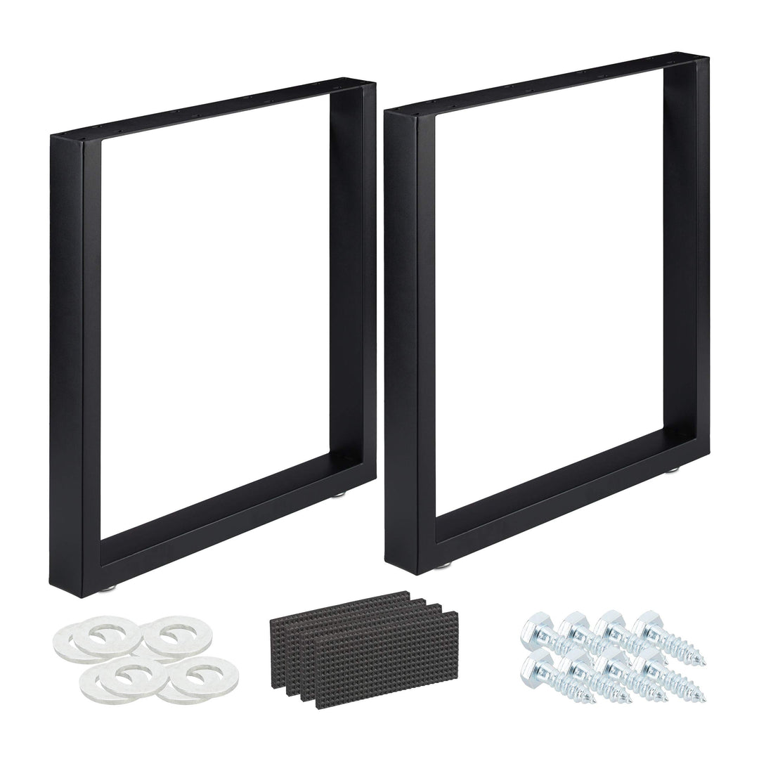 Relaxdays Tischkufen 2er Set, BxH: 70x72 cm, Metall Tischbeine Schreibtisch, Esstisch, Couchtisch, I