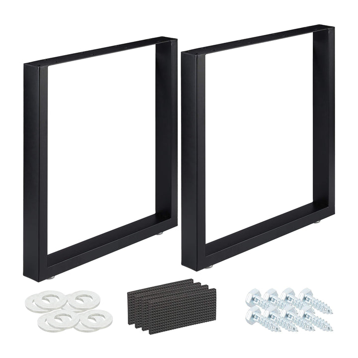 Relaxdays Tischkufen 2er Set, BxH: 70x72 cm, Metall Tischbeine Schreibtisch, Esstisch, Couchtisch, I