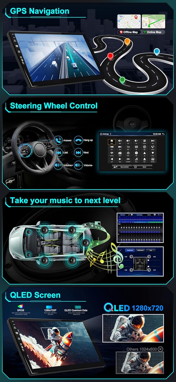 SXAUTO Autoradio Android 12 Passt für Citroen C4 C4L DS4 (2013-2017) - Built-in Carplay/Android Auto