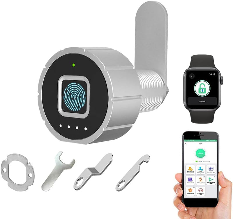 Fingerabdruck Nockenschloss eLinkSmart Bluetooth App Schrank Schloss 30MM (27mm) für Haus Büro und M