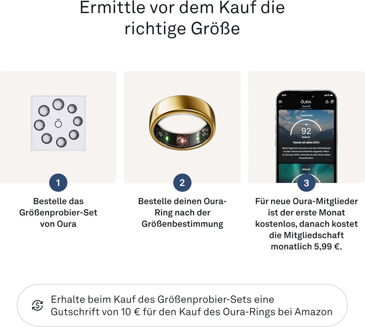 OURA Gen3 Heritage Smart-Ring - Grösse 6, Black | Wearable für Schlaf-, Herzfrequenz- und Fitnesstra