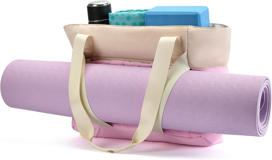 Axcone Tragetasche für Damen mit Reissverschluss,Gesteppte Tragetasche,Sporttasche mit Yogamatten-Gu