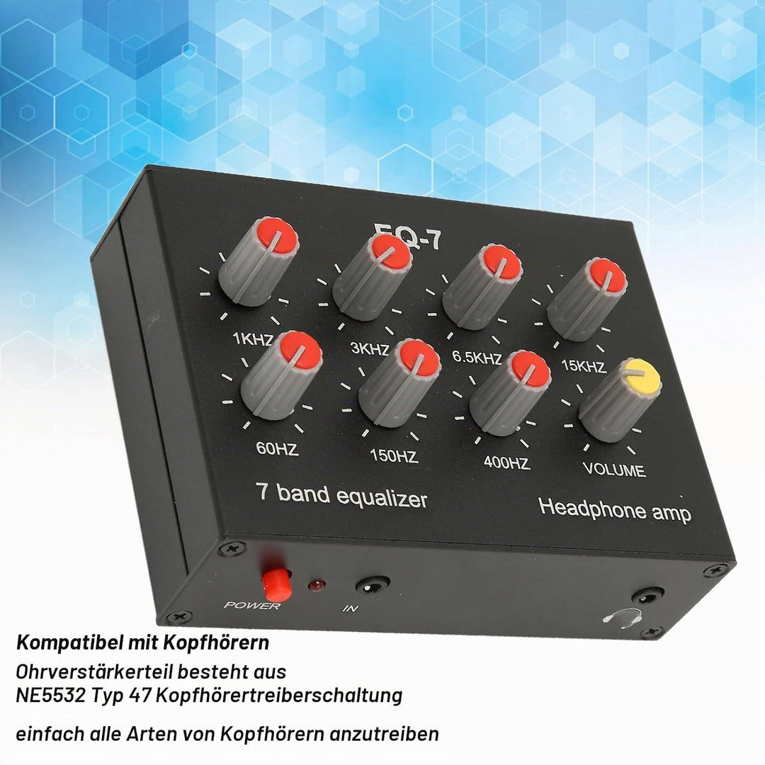 Focket EQ 7 Band Car Audio Graphic Equalizer, 12dB High Bass Anpassung Dual Channel Graphic Equalize