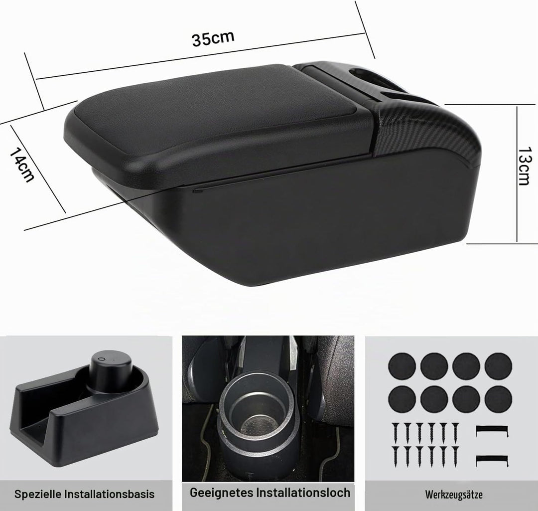YJYWZH Compatible with Seat Ibiza 6j Armlehnen Ibiza 4 IV 2008-2016 Armlehnen Schwarz Leder Armlehne