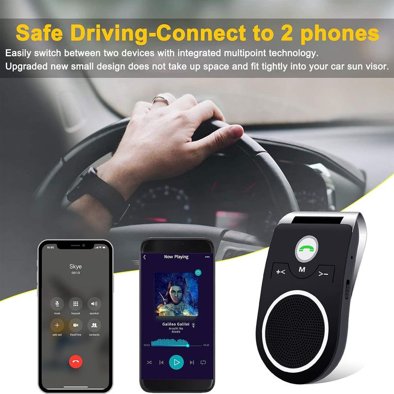 Bluetooth KFZ Freisprecheinrichtung, Bluetooth 5.0 In Car Speakerphone Handsfree Car Kit mit Geräusc