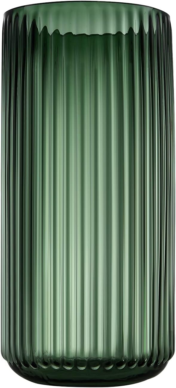 Dinyeo Grosse zylinderförmige Blumenvase aus grünem Glas für Bauernhaus, Esstisch, Tafelaufsätze, De