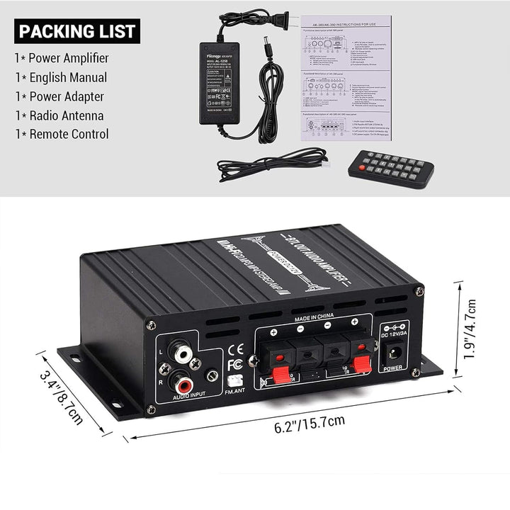 Bluetooth Verstärker HiFi Stereo Amplifier Max 800W- 2 Kanal Mini Audio Verstärker 40WX2 Class D Ver