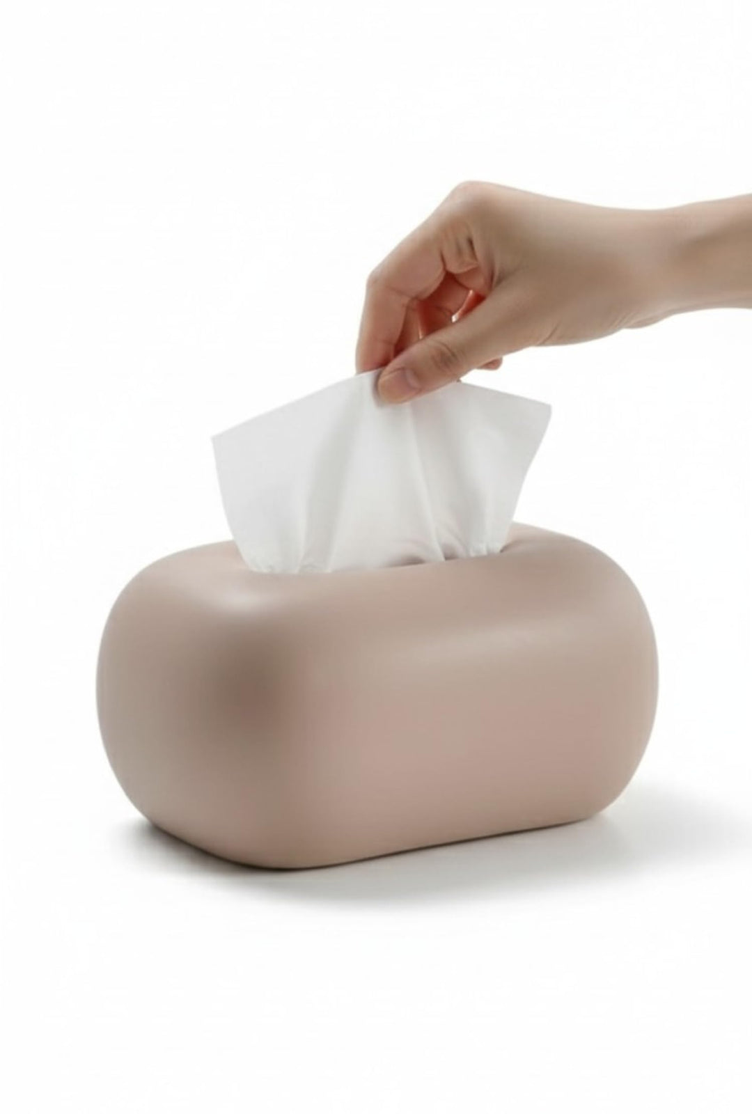Keramik Kosmetiktücherbox Braun Pastell, moderner Taschentuchspender für Wohnzimmer, Badezimmer und
