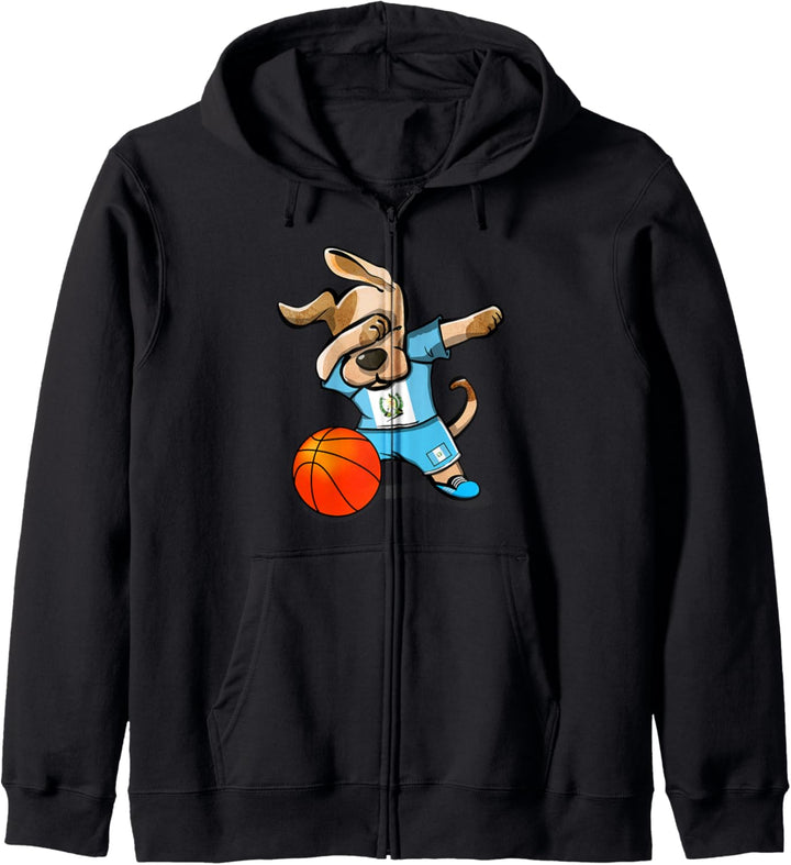 Dabbing Dog Guatemala Basketball - Guatemaltekische Flagge Kapuzenjacke