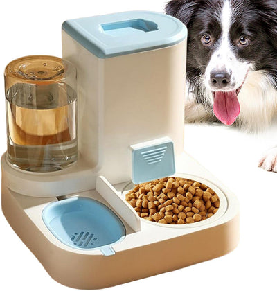 JINGLING Automatisches Futter Und Wasserspender, 2 In 1 Haustier Futter Und Tränke, Katzen Wasserspe