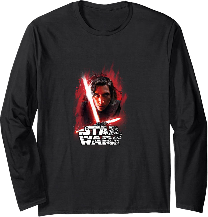 Star Wars Last Jedi Kylo Ren Paint Portrait Langarmshirt
