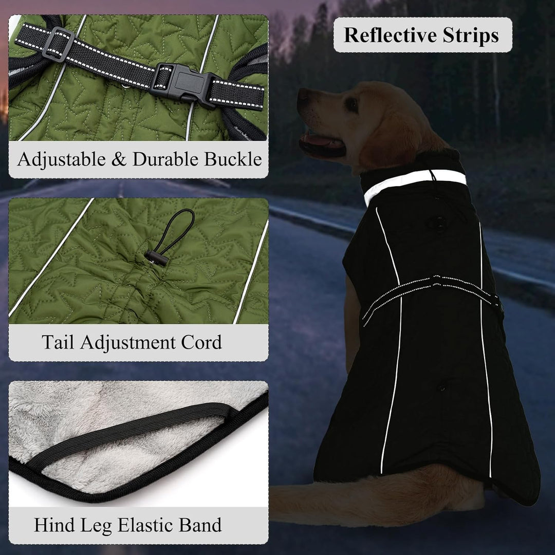 Hundejacke Winter Mantel Hund Wasserdicht Regen Hundemantel Warm Reflektierend Wintermantel Hund Fle
