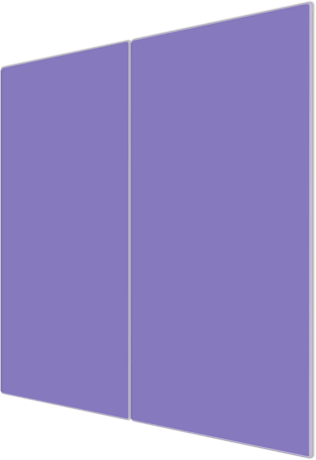 banjado® Herdabdeckplatte Glas 2-teilig je 30x52 cm/Schneidebrett Herdabdeckung mit Motiv Lavendel/H
