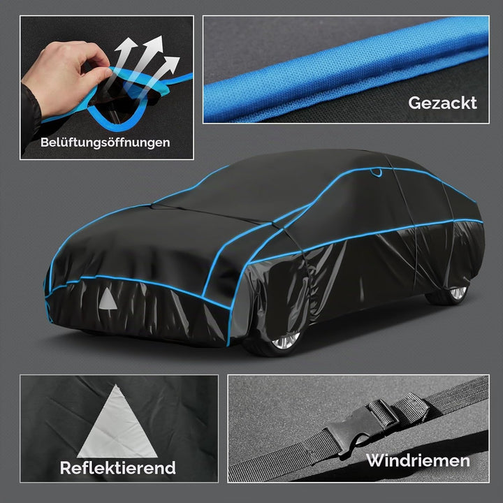 Hagelschutzplane Auto Autoabdeckung Wasserdicht, PKW Hagelschutzgarage, Abdeckplane für Hagel Regen