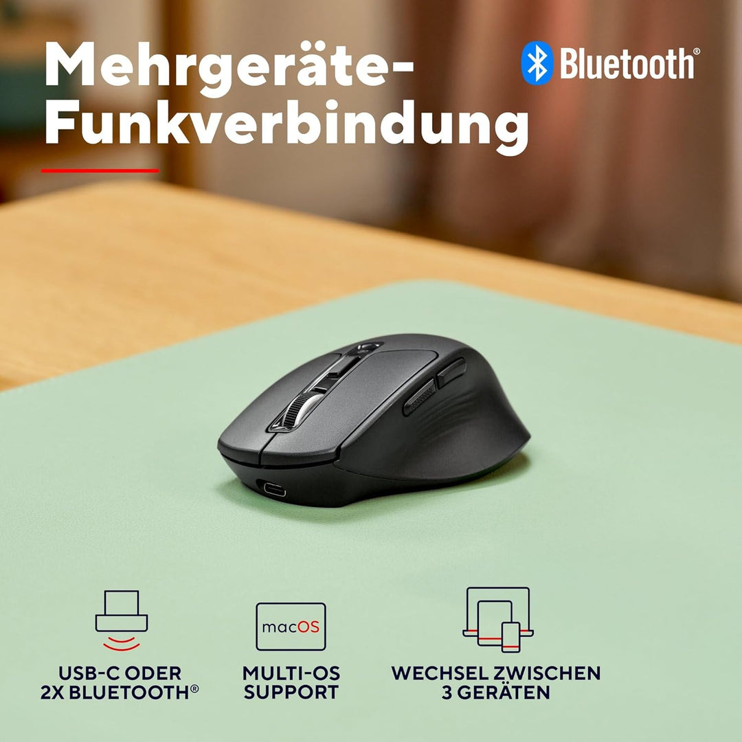 Trust Niven Kabellose Maus Bluetooth + 2.4GHz, Leise Tasten, Mehrgeräte Komfortable Funkmaus, 800-32