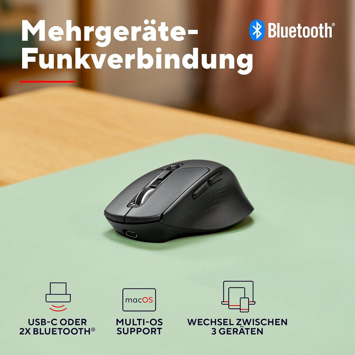 Trust Niven Kabellose Maus Bluetooth + 2.4GHz, Leise Tasten, Mehrgeräte Komfortable Funkmaus, 800-32