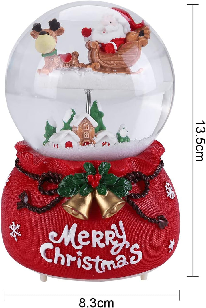 Schneekugel Weihnachtsmann Deko Schüttelkugel Musik Kristallkugel mit Schneeflocken Nachtlicht Glask