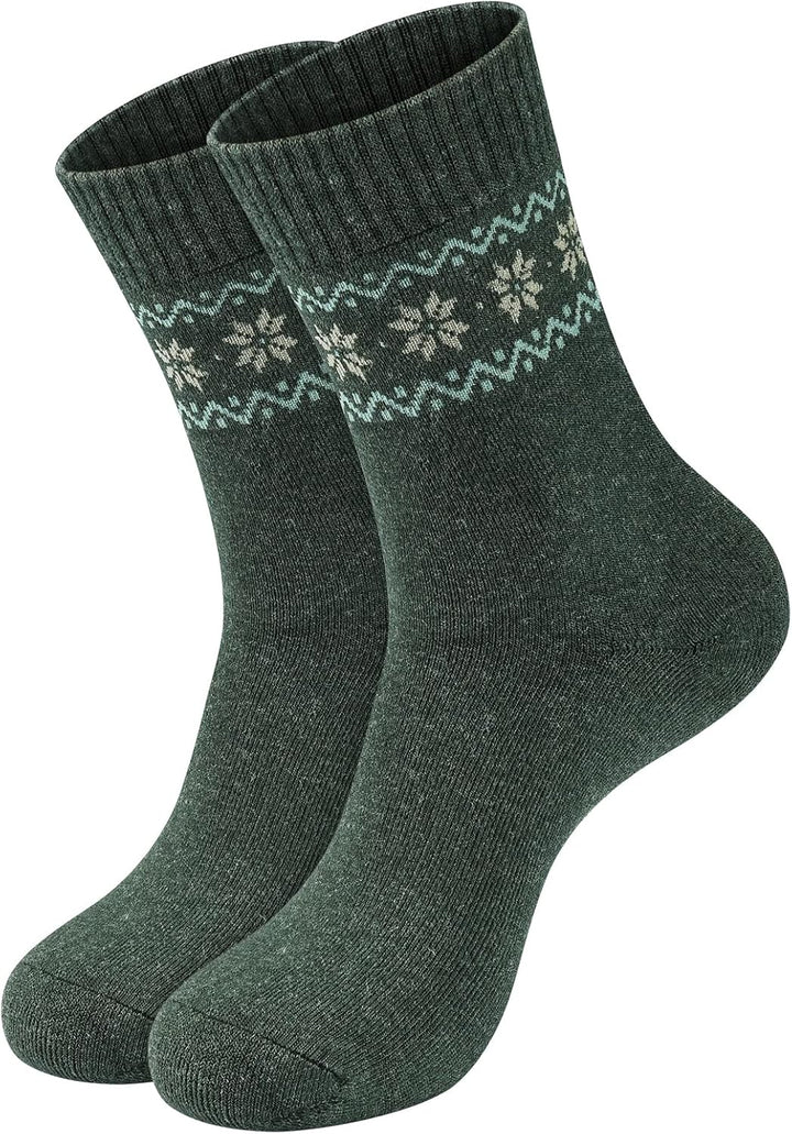 4 Stück Winter Warme Wollsocken Frauen Socken Wandersocken Strick Outdoor Freizeit Socken für Frauen