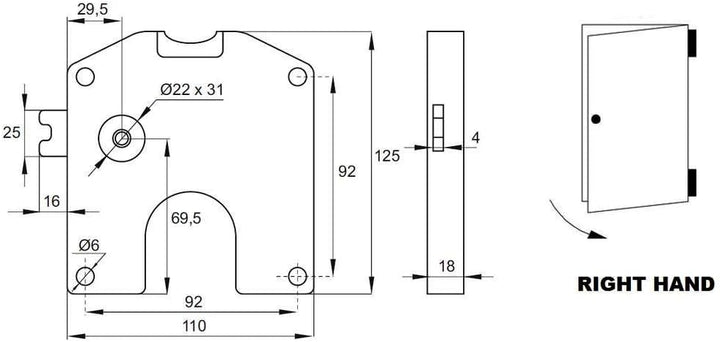 UMAXO® Pfandschloss für 1 Euro Münzen. Münzschloss für Spinde, Umkleidespinde, Schulspinde, Schränke