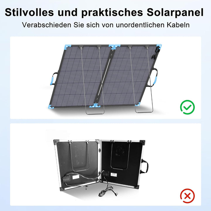 220W faltbares Bifacial Solarpanel, 23,5% Wirkungsgrad – Komplettset inkl. Ständer, IP68 wasserdicht