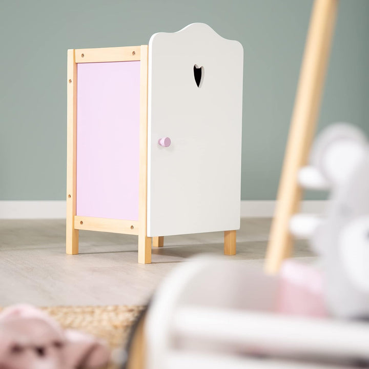 roba Puppenkleiderschrank 'Scarlett', zum Verstauen von Puppenkleidung und Zubehör, weiss lackiert,