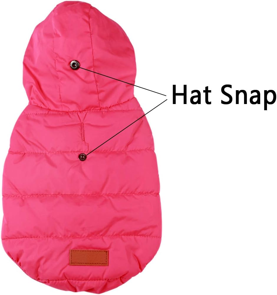 JoyDaog Fleece Hundemantel,Winter kleine Hundejacke mit Kapuze, Rosa XXXL XXX-Large (Pack of 1) Rosa