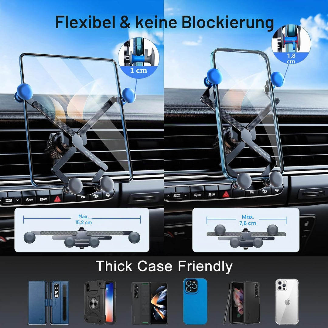 Schwerkraft Z Fold 7 6 5 4 Autohalterung, [Dicke Hüllenfreundlich] Handyhalterung Z Fold 5 Autohalte