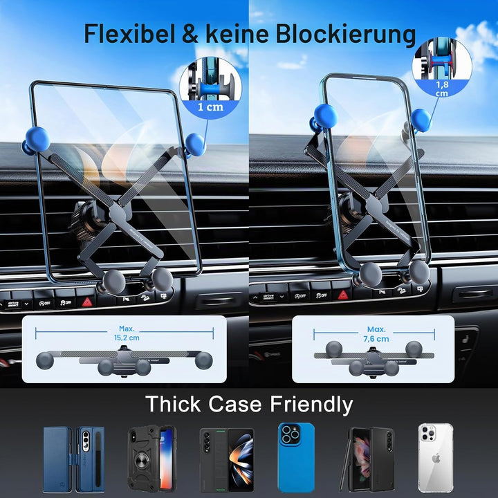Schwerkraft Z Fold 7 6 5 4 Autohalterung, [Dicke Hüllenfreundlich] Handyhalterung Z Fold 5 Autohalte