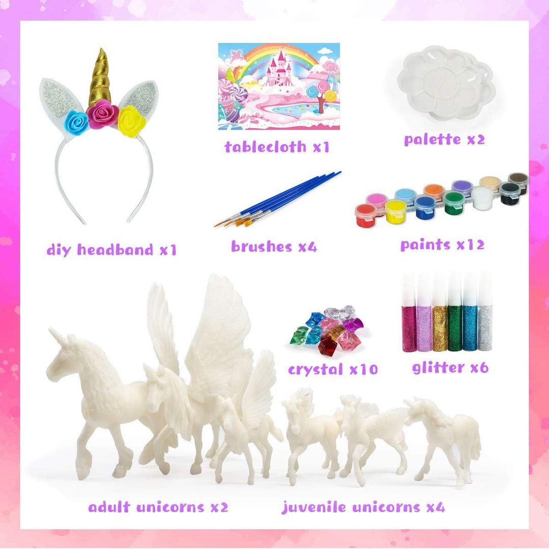 DIY Malerei Einhorn Kit Kunst und Handwerk Set für Kinder oder Mädchen Dekorieren und Zeichnen 3D Sp