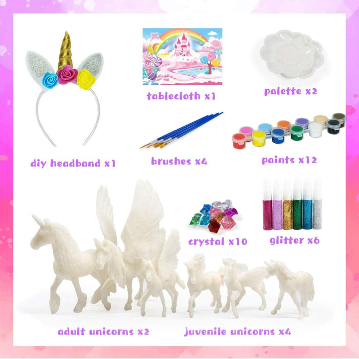 DIY Malerei Einhorn Kit Kunst und Handwerk Set für Kinder oder Mädchen Dekorieren und Zeichnen 3D Sp