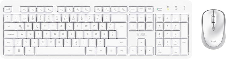 Trust ODY II Leise Tastatur Maus Set Kabellos Deutsches QWERTZ Layout, Flachen Tasten, Beidhändig Fu