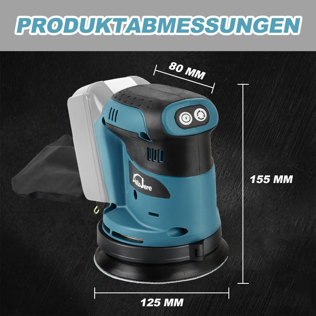 Exzenterschleifer Kompatibel mit Makita 18 V Akku 3 Leistungsstufe Schwingschleifer 125MM Exentersch