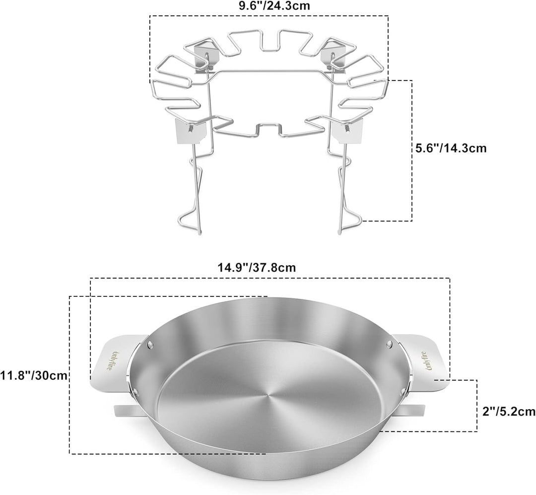 onlyfire Hähnchenschenkel Halter mit Auffangschale für 12 Keulen, Edelstahl Hähnchen Ständer, Hähnch