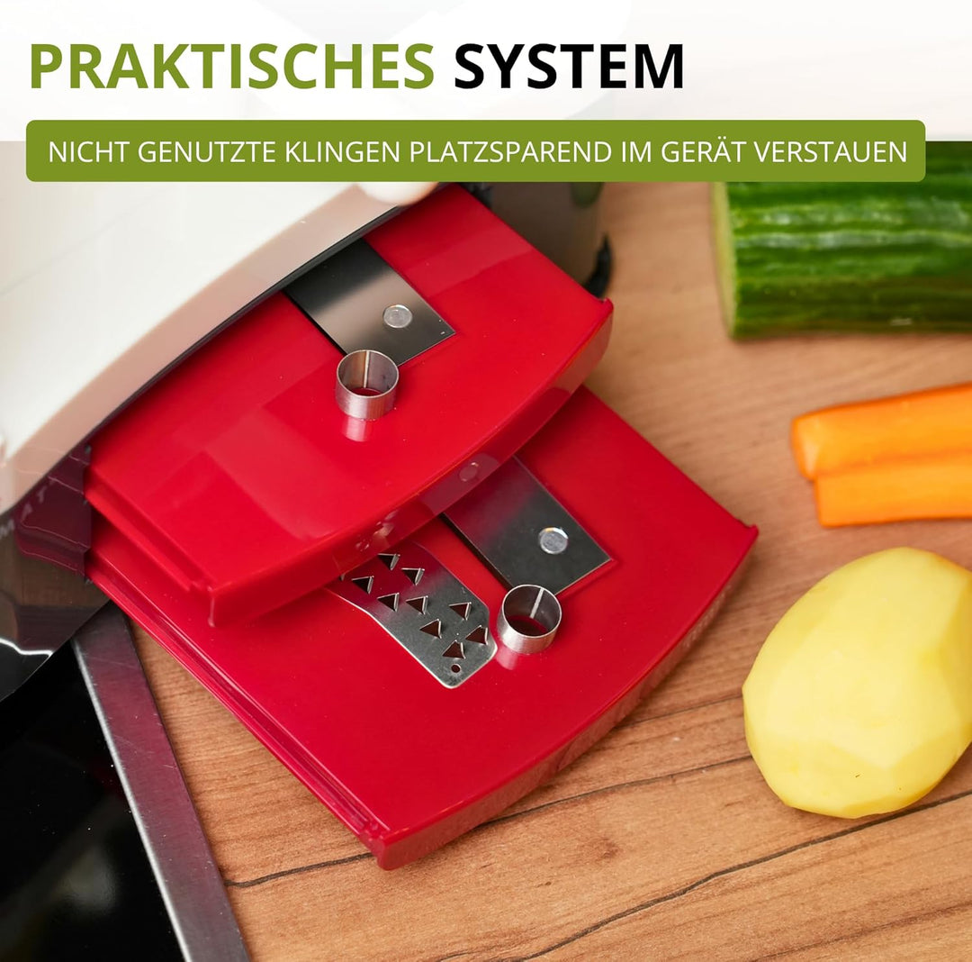 Westmark Gemüseschneider/ -hobel/ -raspel mit 3 Schneideinsätzen, Edelstahlklingen, Spiromat, Anthra