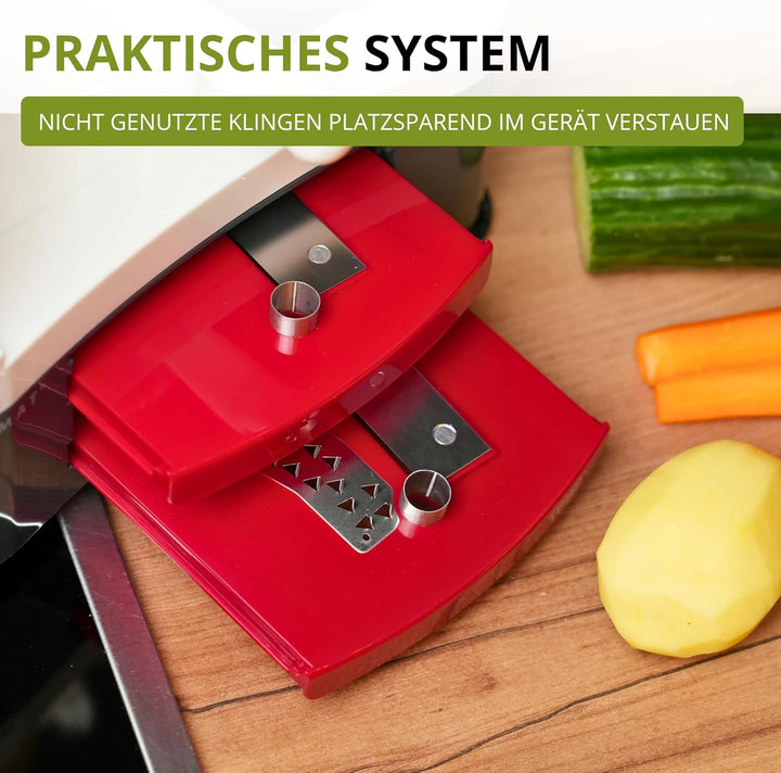Westmark Gemüseschneider/ -hobel/ -raspel mit 3 Schneideinsätzen, Edelstahlklingen, Spiromat, Anthra
