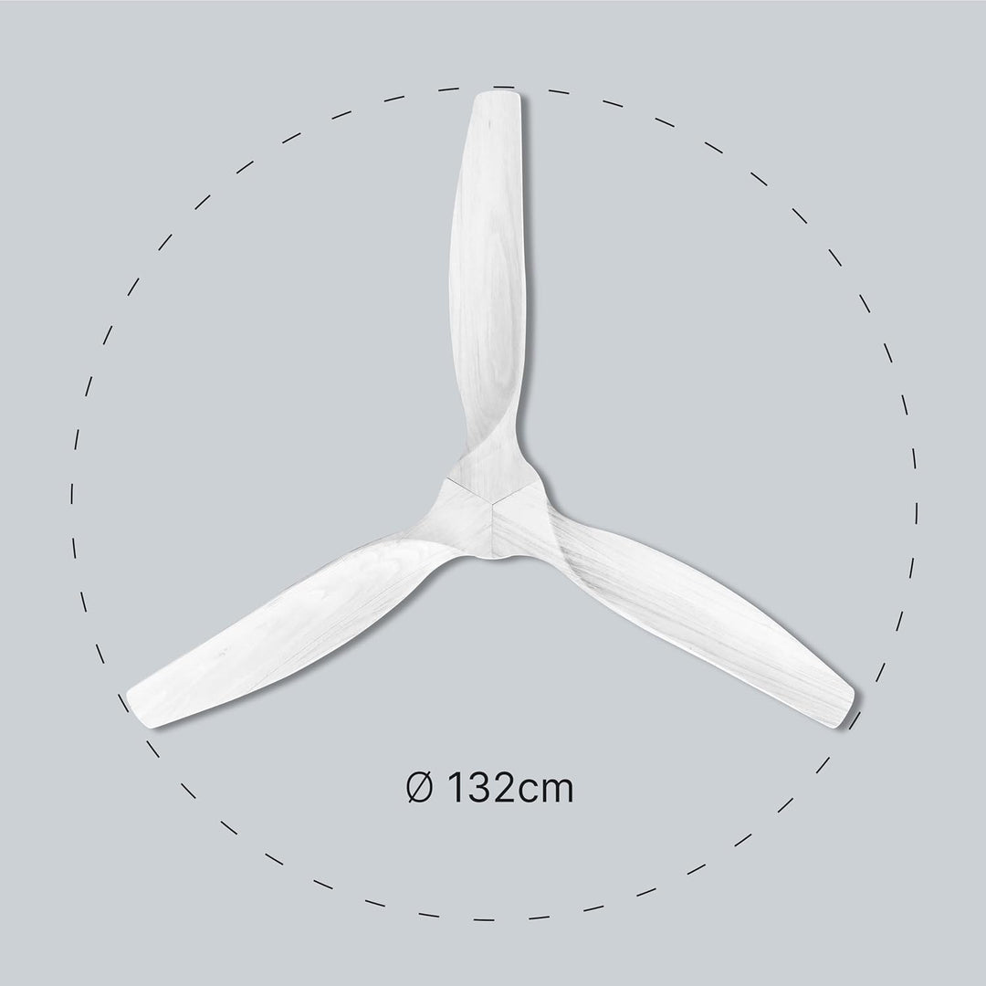 Ufesa Deckenventilator, 40W, 6 Geschwindigkeiten, Ultra Silent, 3 Naturholzflügel 132cm, Sommer - Wi